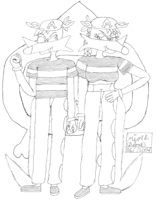 Nack & Nic as Team Aqua [inked]